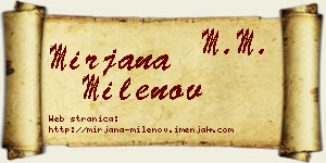 Mirjana Milenov vizit kartica